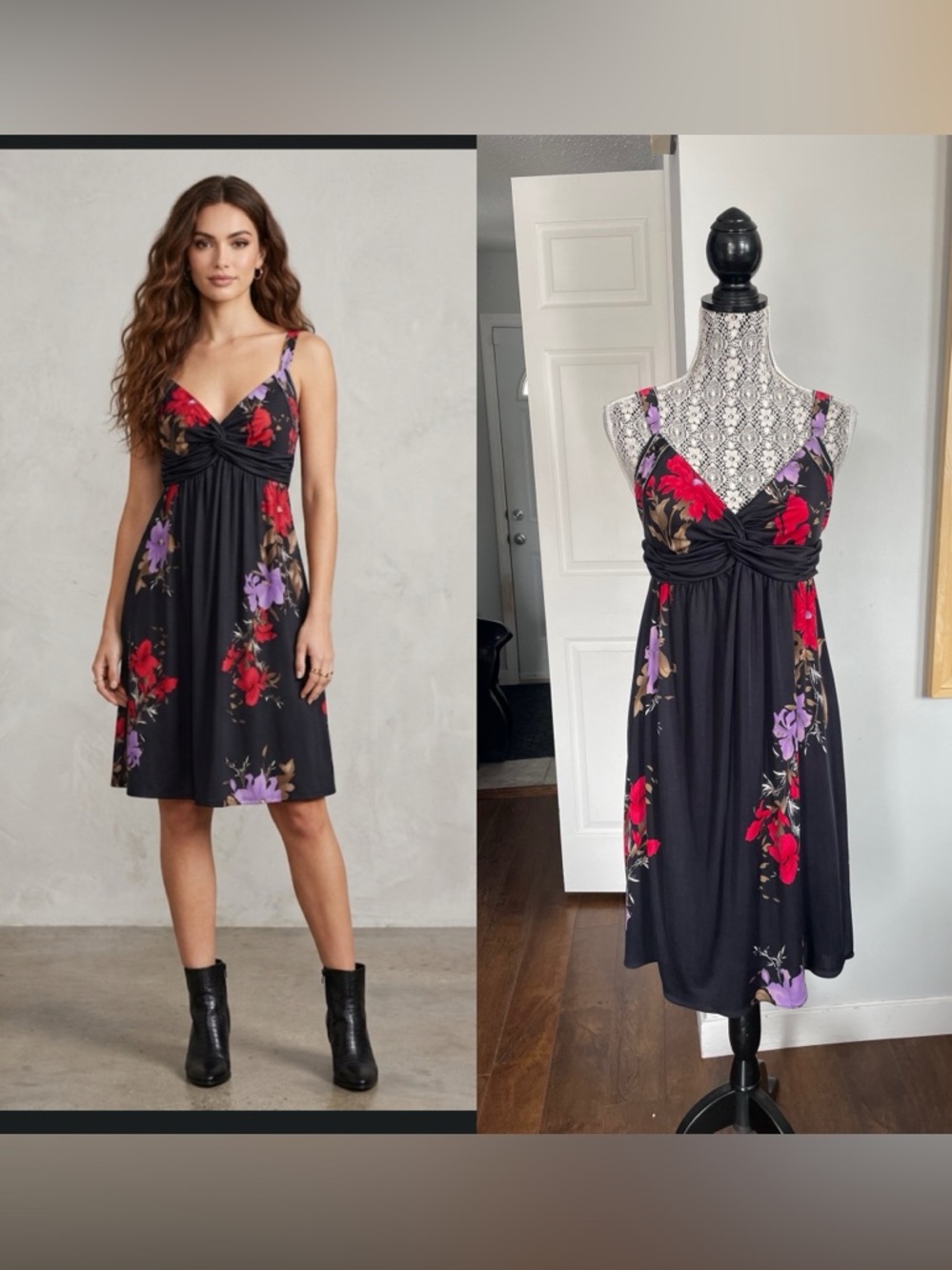Designer Elie Tahari Renee Silk Blend Twist Front Draped Mini Dress. Medium.